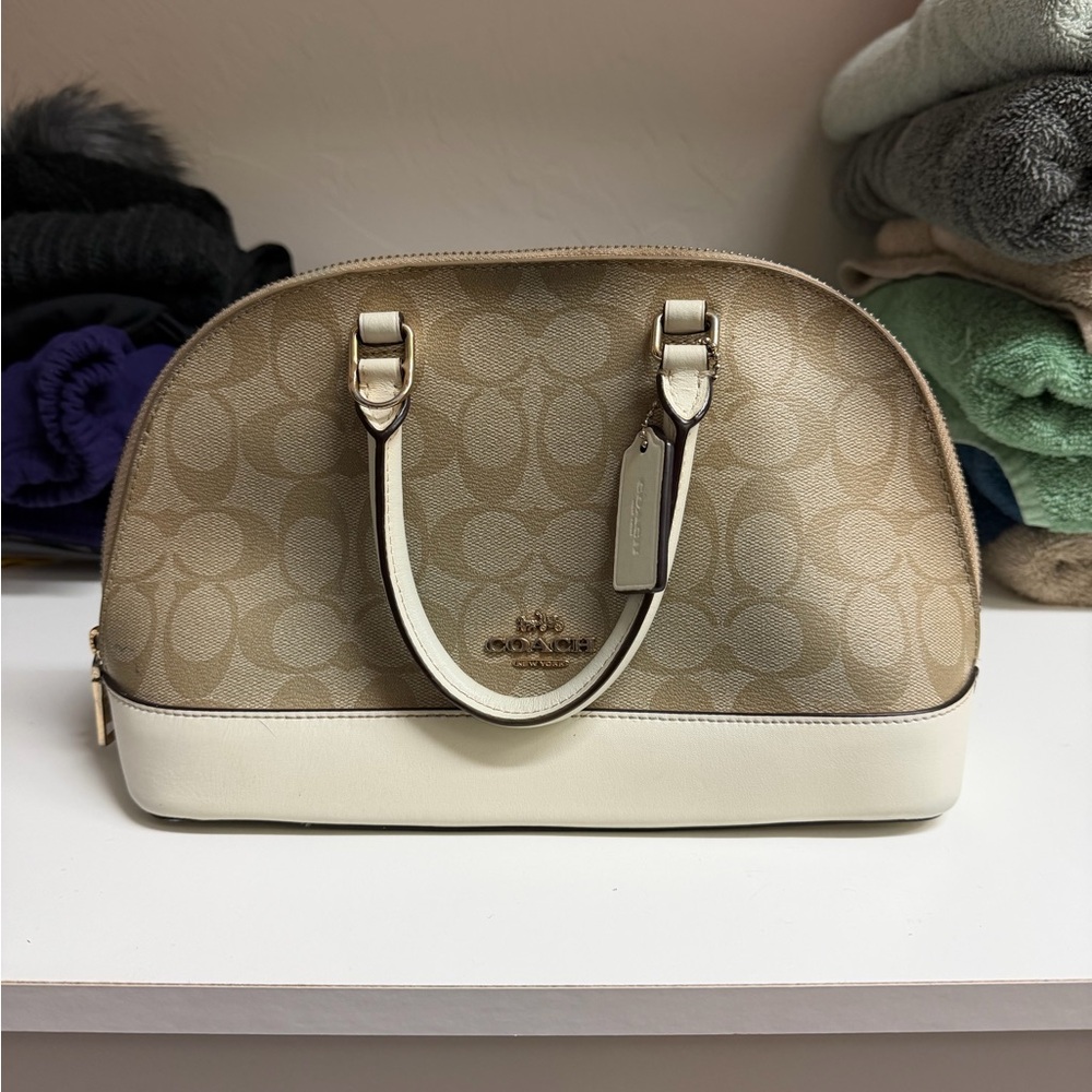 Coach Tan and White Purse